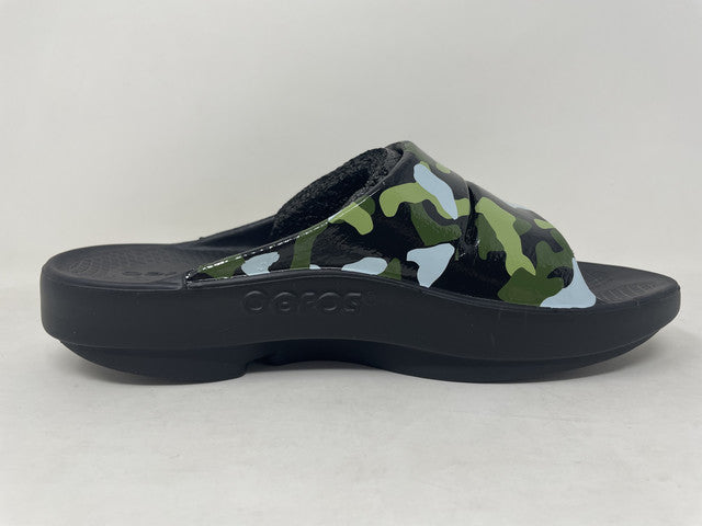 Oofos Women'S Ooahh Luxe Slide Sandals Jungle Camo