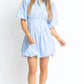 Karlie - Solid Poplin Ruffle Collar Bubble Hem Dress