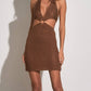 Elan - Crochet Mini Halter Cut Out Dress