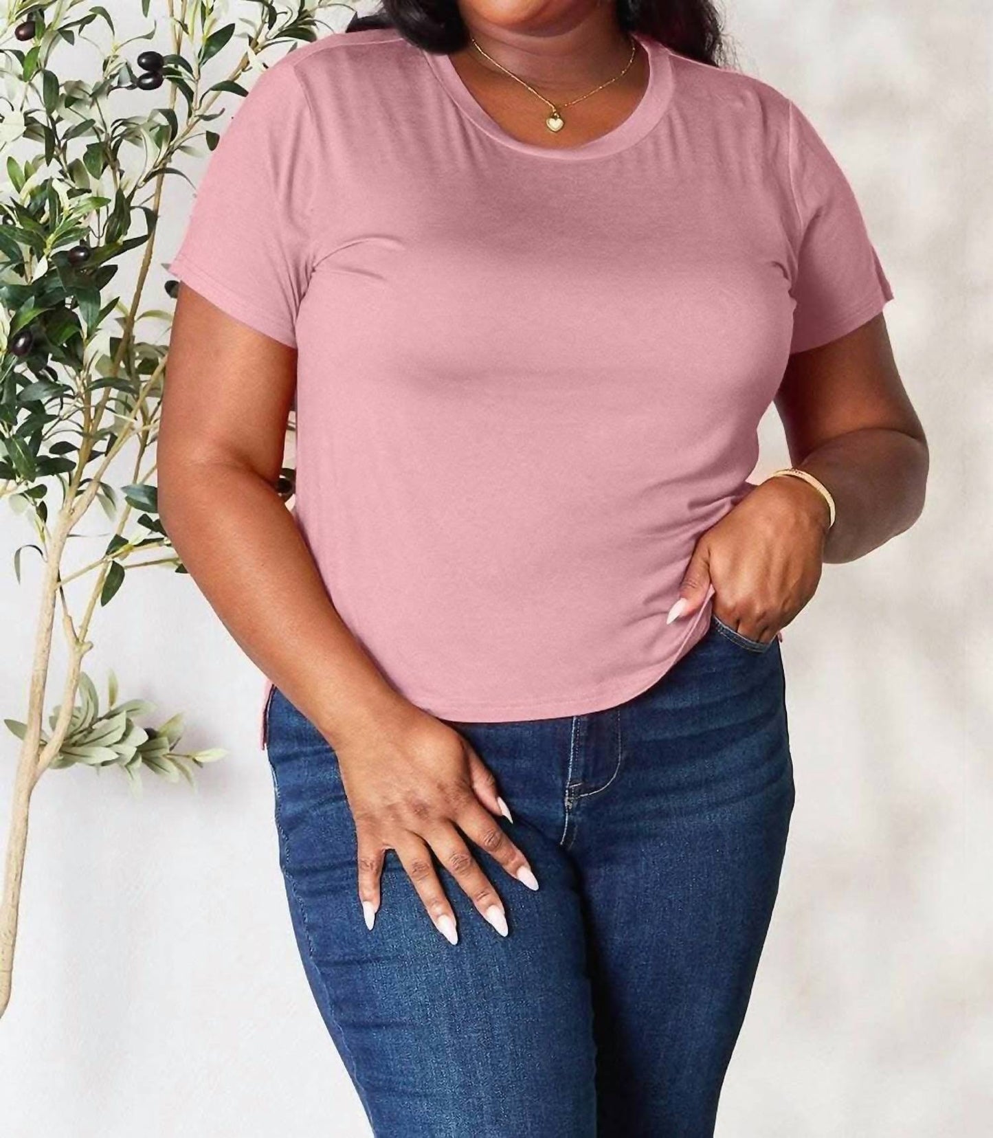 Basic Bae - Essential Curve Tee - Plus