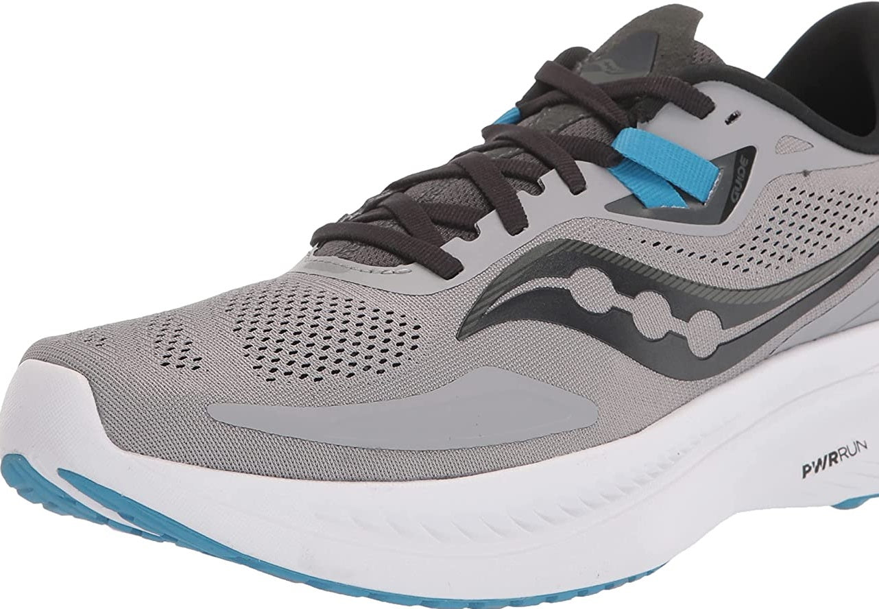 Saucony Men's Guide 15 Running Shoes Alloy/Topaz Size 10 2E Wide US