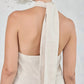 5Besties - Contrasting Cross Over Maxi Linen Dress