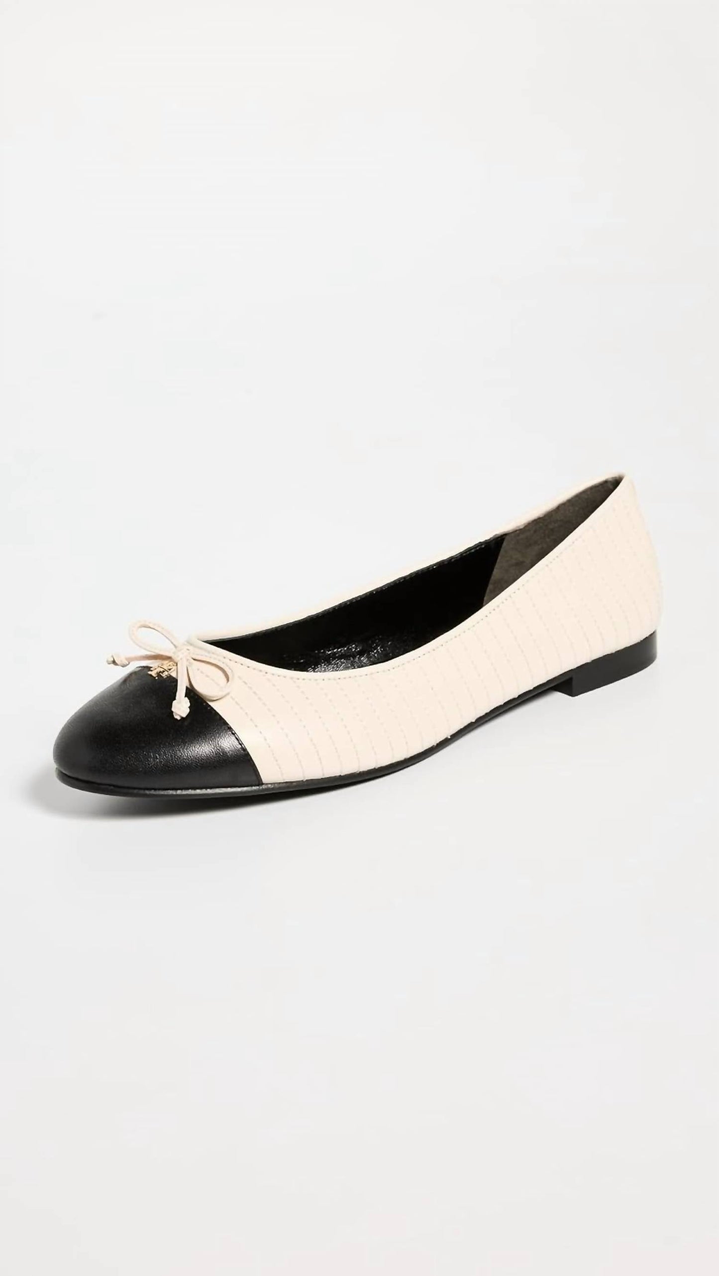 Tory Burch - Women's Cap Toe Quilted Ballet Shoes