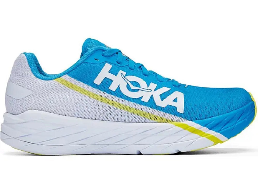 Hoka One One Men's Rocket X Running Shoes White/Diva Blue Size 8 D Medium US