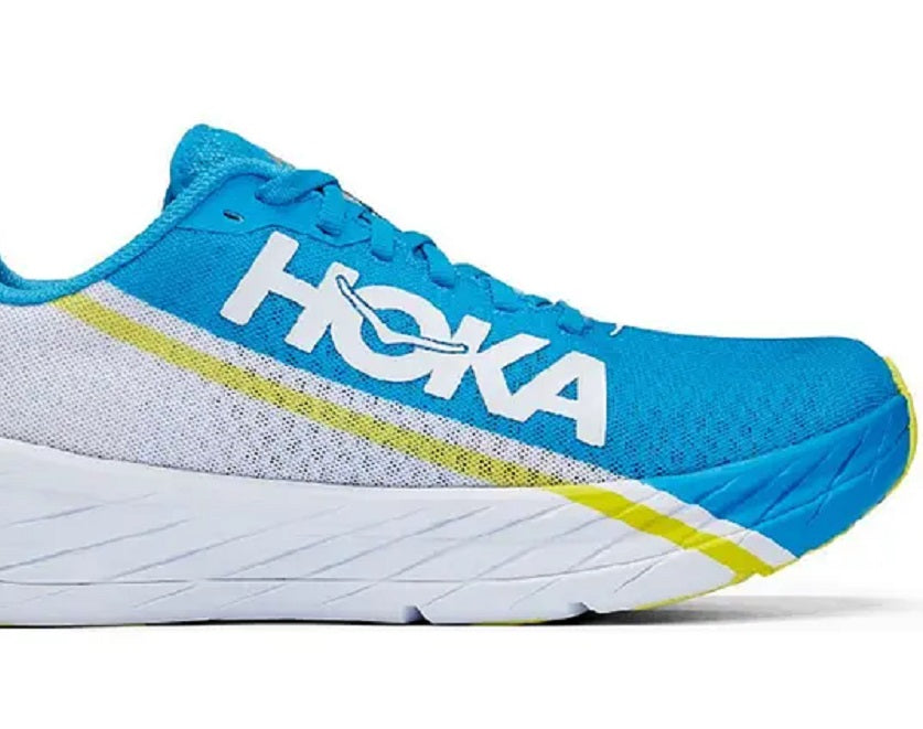 Hoka One One Men's Rocket X Running Shoes White/Diva Blue Size 8 D Medium US
