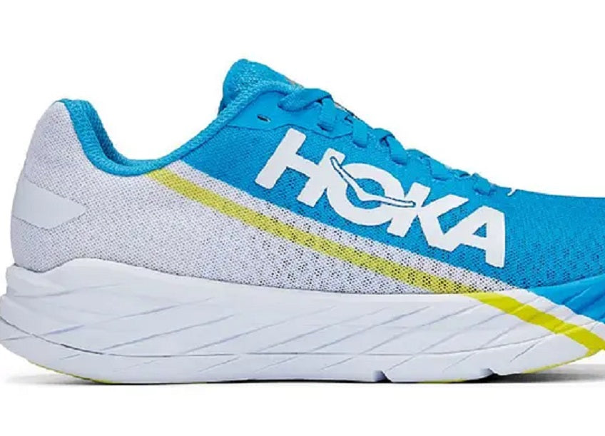 Hoka One One Men's Rocket X Running Shoes White/Diva Blue Size 8 D Medium US