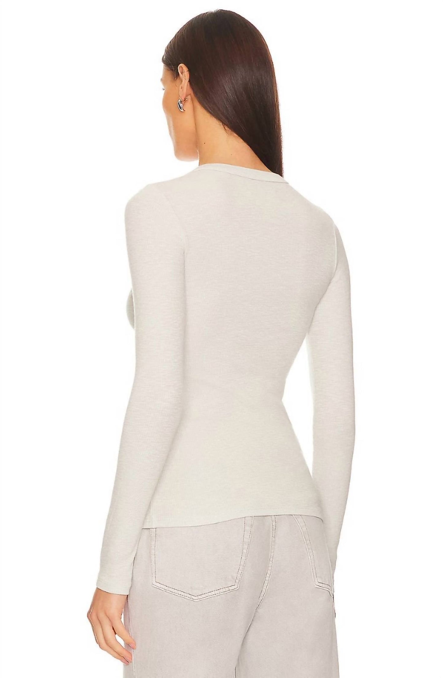 Enza Costa - Textured Rib Long Sleeve Crew Top