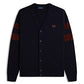 Fred Perry Merino Wool Cotton V Neck Cardigan