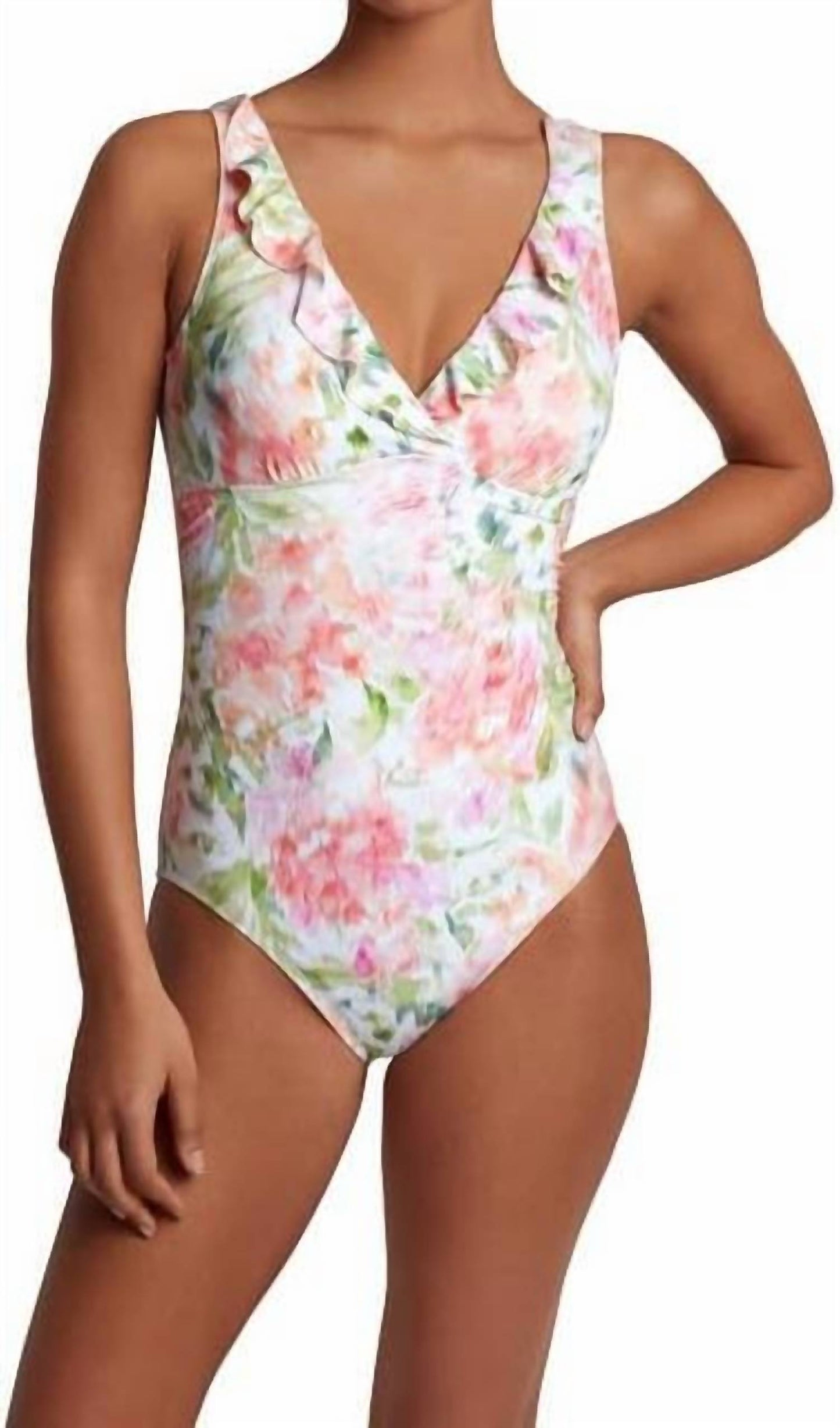Ralph Lauren - Ruffle Floral Print One Piece Swimsuit