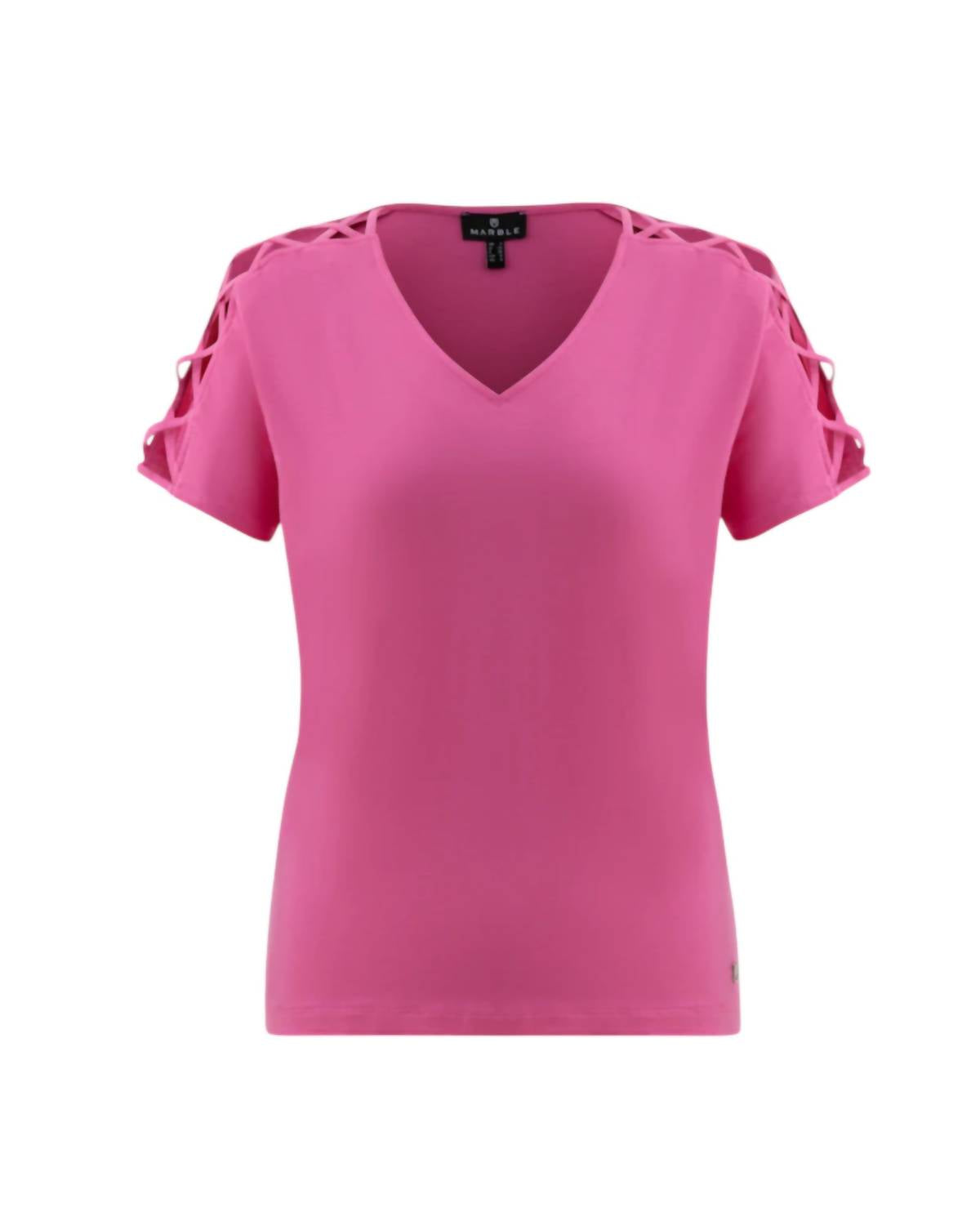 Marble - SHORT SLEEVE V-NECK TOP