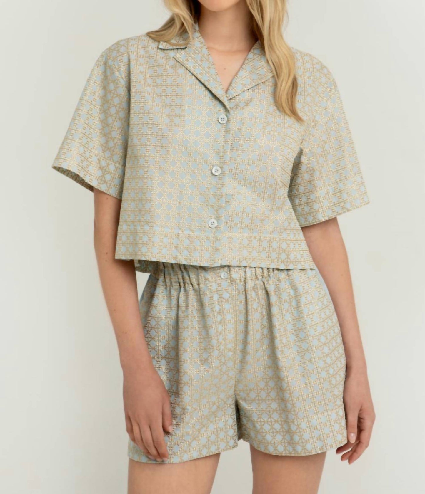 Greek Archaic Kori - Cross Cropped Short Sleeve Shirt