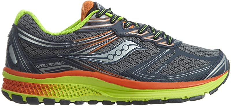 Saucony Kid's Guide 9 Running Shoes Grey/Navy Size 2.5 Little Kid US