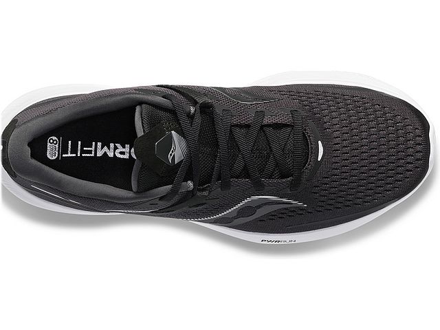 Saucony Women'S Ride 15 Running Shoes Black/White