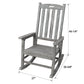 Wooden Oversized Porch Rocker Chair With Wide Seat and Tall Backrest