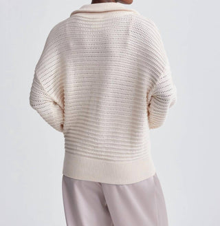 Varley - Tara Pointelle Half-zip Knit Pullover