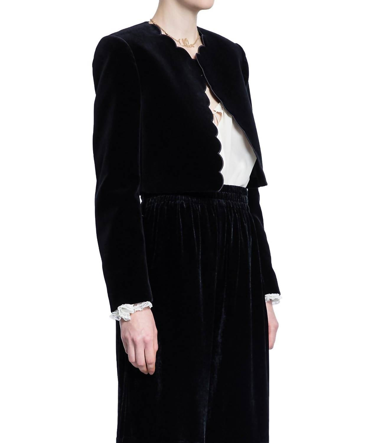 Chloe - Velvet Scalloped Jacket
