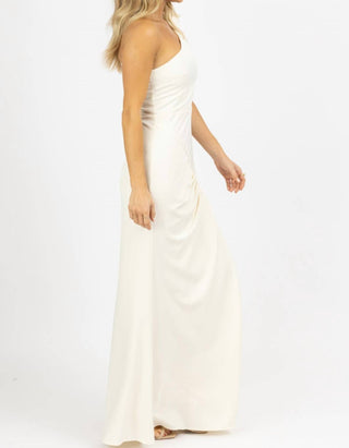 Lena - ONE SHOULDER AND SASH SATIN MAXI DRESS