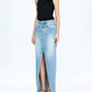 Bayeas - Lauren Mid Rise Slit Denim Maxi Skirt