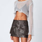 Cotton Candy La - Mid Rise Faux Leather Cargo Skirt