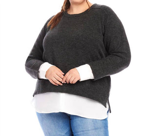 Karen Kane - Plus Size Layered Crewneck Sweater