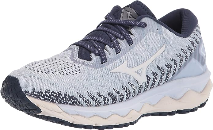 Mizuno Women's Wave Sky 4 WAVEKNIT Running Shoes Arctic ice, Gray Size 6.5 D Wide