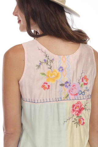 Paparazzi - Patchwork Embroidered Tunic with Slit Sides