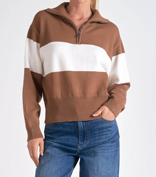 Elan - STRIPE CREWNECK SWEATER
