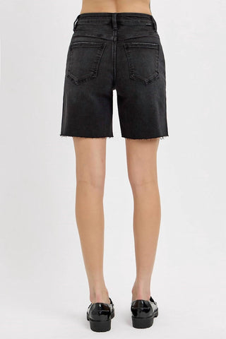 Risen - Tummy Control High Rise Mid Length Raw Cut Hem Shorts - Plus
