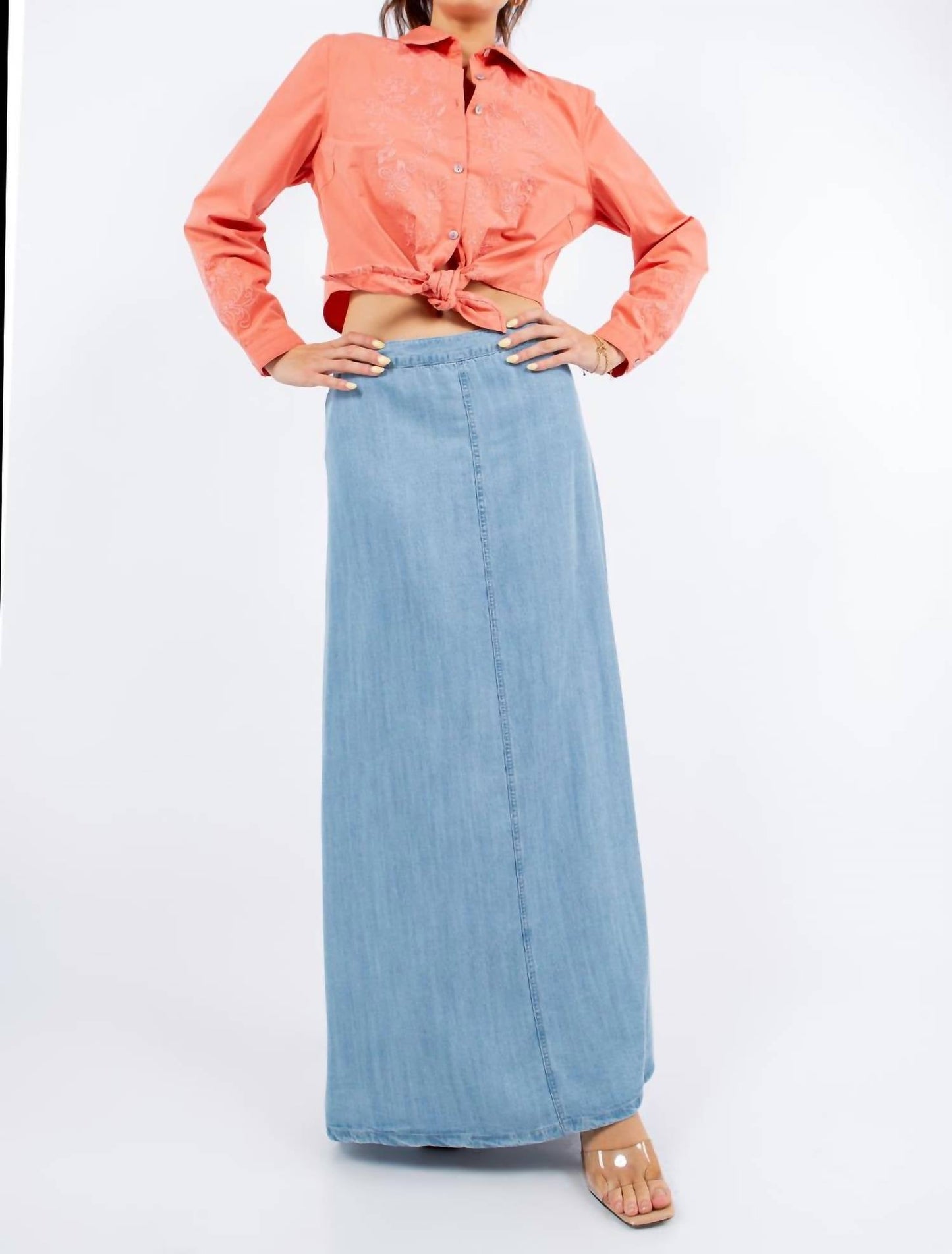 Paparazzi - Tencel Denim Maxi Skirt - Length 37"