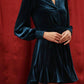 Blu Pepper - Velvet Split Collar Godet Mini Dress