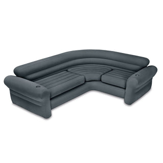 Intex Inflatable Corner Sectional Sofa with 120V Quick Fill AC Electric Air Pump