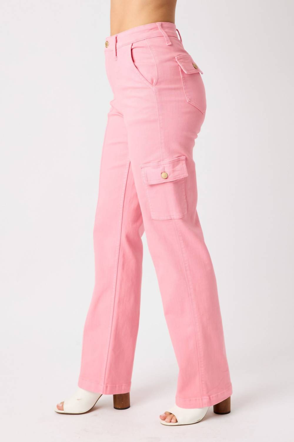 Judy Blue - High Waist Garment Dyed Straight Cargo Pants