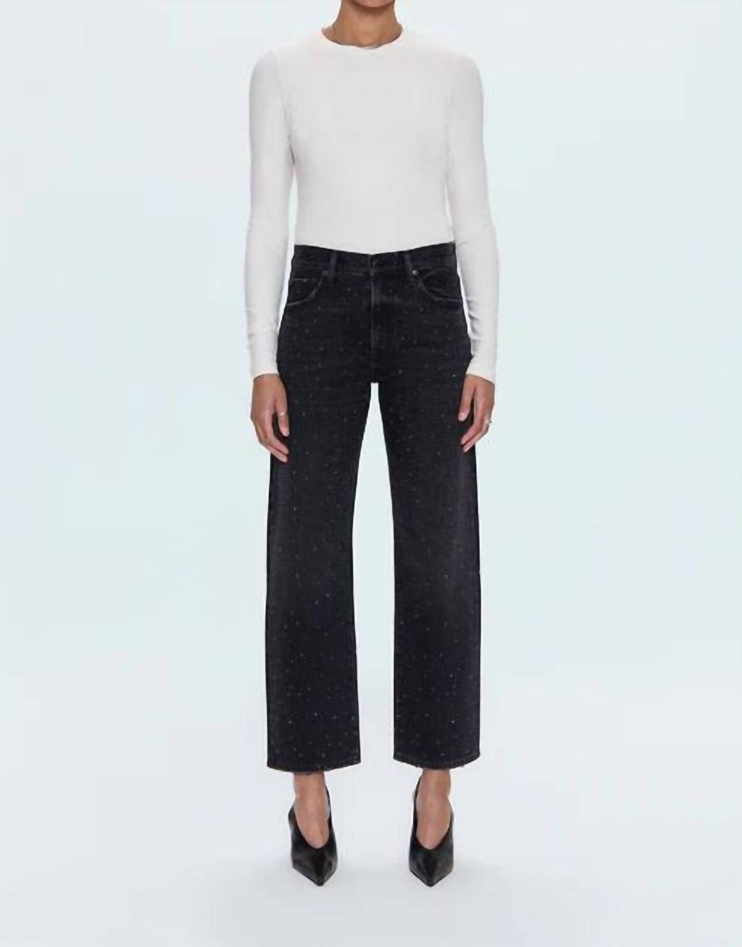 Pistola - Lexi Mid Rise Bowed Straight Leg Jeans