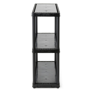 Gracious Living 3 Shelf Fixed Height Solid Light Duty Home Storage Unit, Black