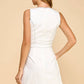 Tcec - Square Neck Sleeveless Cinched Waist Detail Dress