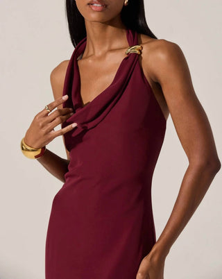 Astr - Alanna Halter Cowl Neck Dress