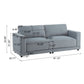 Modern Square Arm Sofa with Soft Fabric Upholstery and Deep Cushions