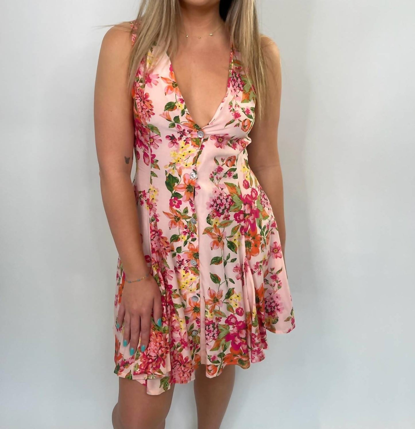 Olivaceous - Floral Mini Dress