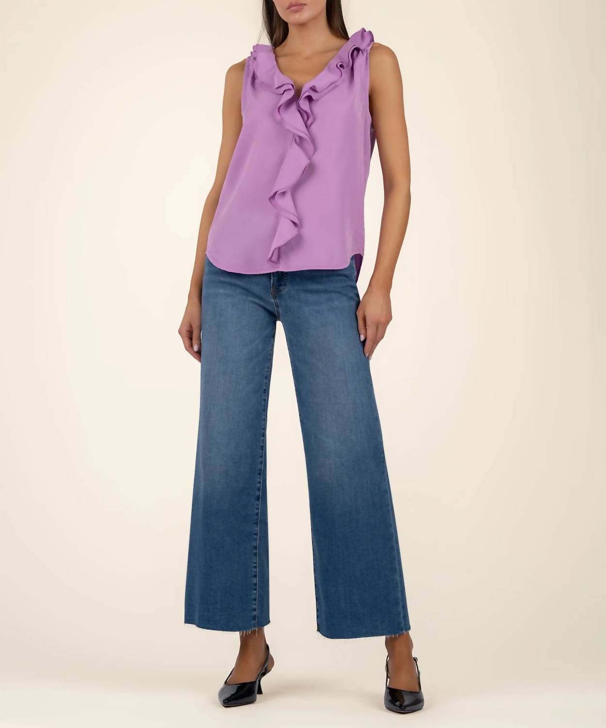 Kut From The Kloth - Genessa Ruffle Front Sleeveless Top