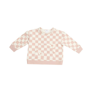 Angel Dear - Girl's Checkerboard Sweatshirt & Jogger Set