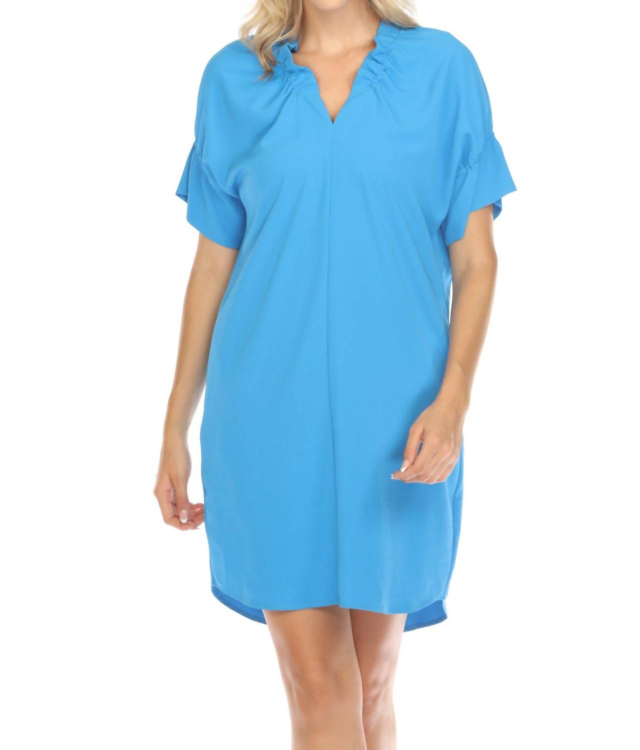 Joseph Ribkoff - Ruffled V-neck Shift Dress