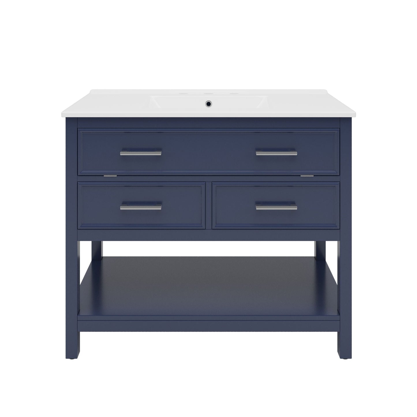 Bathroom Vanity With Ceramic Sink, Tip Out Tray & 2 Full Extension Drawers