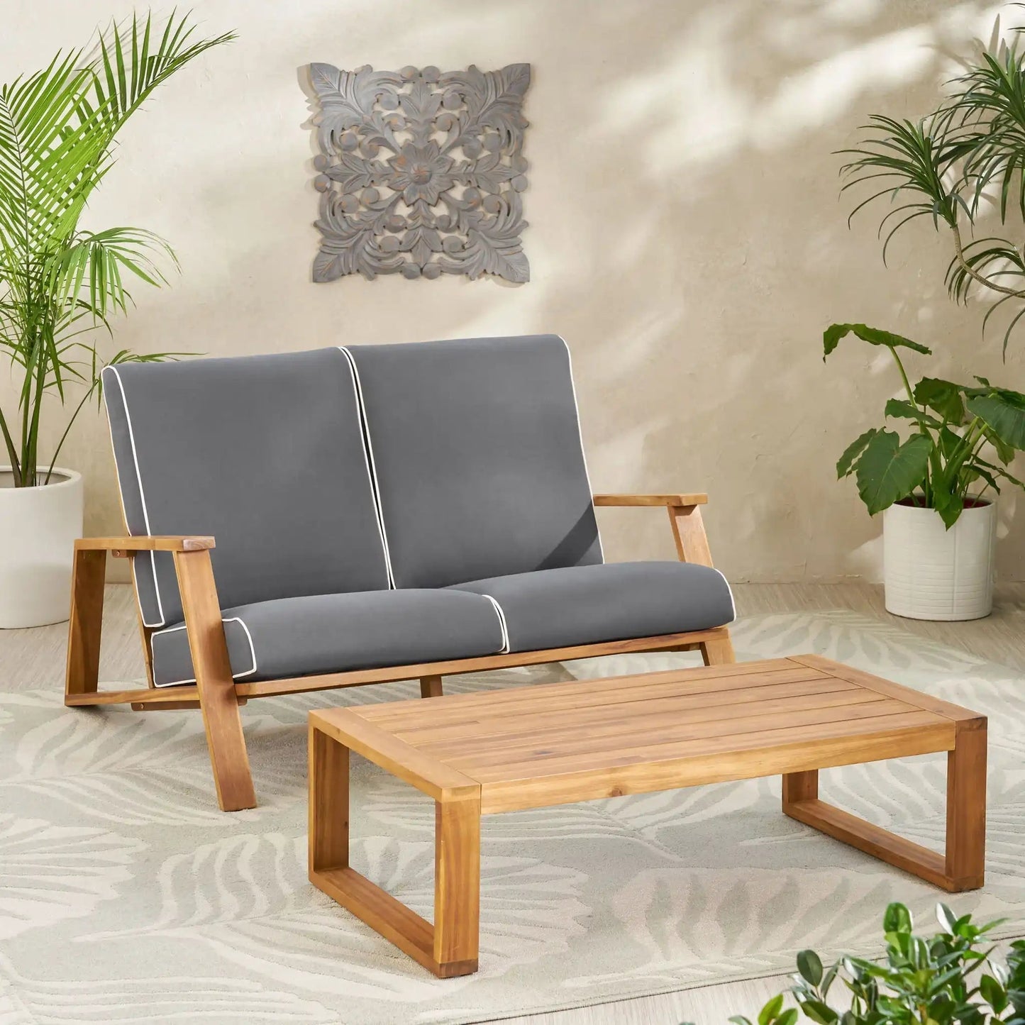 Paloma Contemporary Loveseat and Coffee Table Set