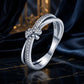 S925 Sterling Silver Oxidized Pavé Setting CZ Ring Size 6 for Women