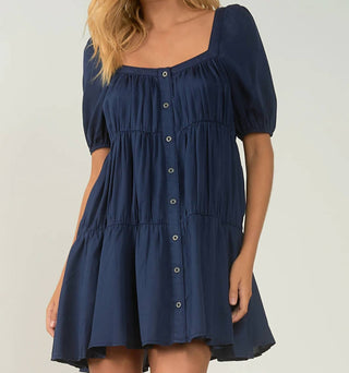Elan - Tiered Button Dress