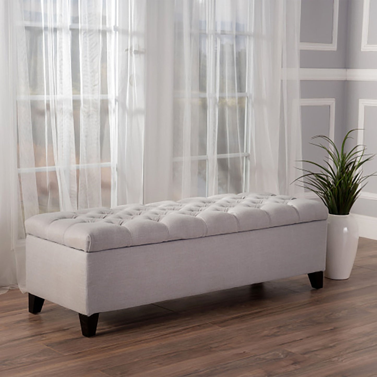 Glouster Storage Ottoman - Light Gray