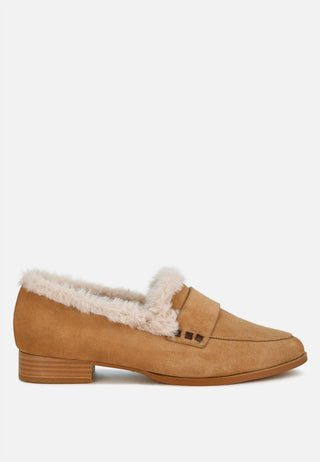 Rag Company - Women's Allie Fur Trim Suede Loafers