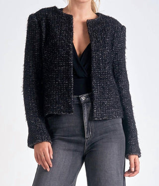 Elan - Tweed Structured Cropped Jacket