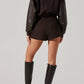 Astr - Sorine Wool Blend Pleated Shorts