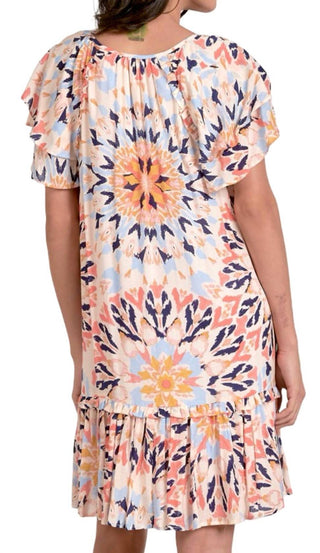 Elan - Kaleidoscope Short Sleeve Dress